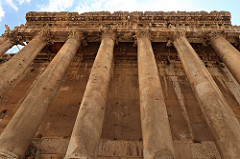 Temple of Bacchus Pillars up close, Baalbek