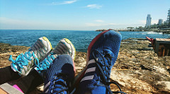 The first morning run on the Corniche Beirut