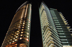 Beirut towers at night