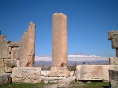 Roman columns in Baakbek and Mt. Lebanon