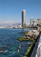 swimming from the Corniche