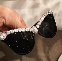 Black swarovski crystal sunglasses