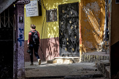 Door in Palestinian refugee camp Mar Elias, Beirut, Lebanon