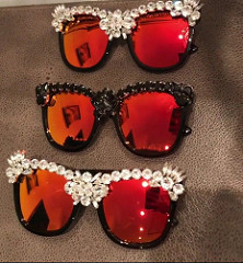 Embellished orange lens sunglasses