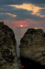 Raouche rock sunset