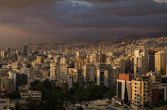 Setting Sun Casts Warm Glow Over Beirut
