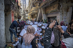 The kids protest against weapon and danger conditions in Shatila refugee camp, Beirut, Lebanon