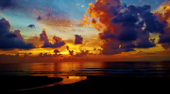 Sunset on a cloudy day