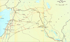 The Middle East - The main railway lines map (1941)