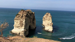 Raouche or Pigeon Rock in AlCorniche - Beirut