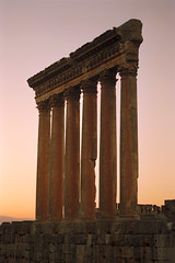 The ruins of the Temple of Jupiter (the largest temple ever built by the Romans), Baalbek, Lebanon