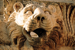 Carved lion head water spout from the ruins of the Temple of Jupiter, Baalbek