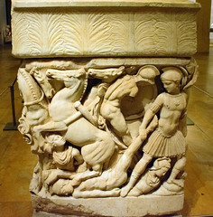 Tyre Sarcophagus Marble 2nd cent CE Legend of Achilles (Achilles unties Hector)