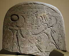 Tyre Stela Ramses II & Re-Horakhty XIX Dyn c.1270 BCE Basalt (1)