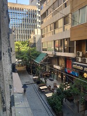 View NORTH from our Hotel Balcony (in an alley just off Hamra Street) - Beirut, Lebanon