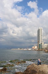 IMG_0235 (2) Girl looking out to sea - Beirut Corniche