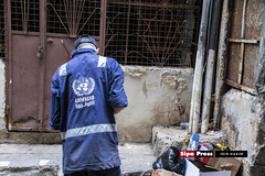 UNRWA Refugee Workers Cleaning Shatila Camp, Beirut